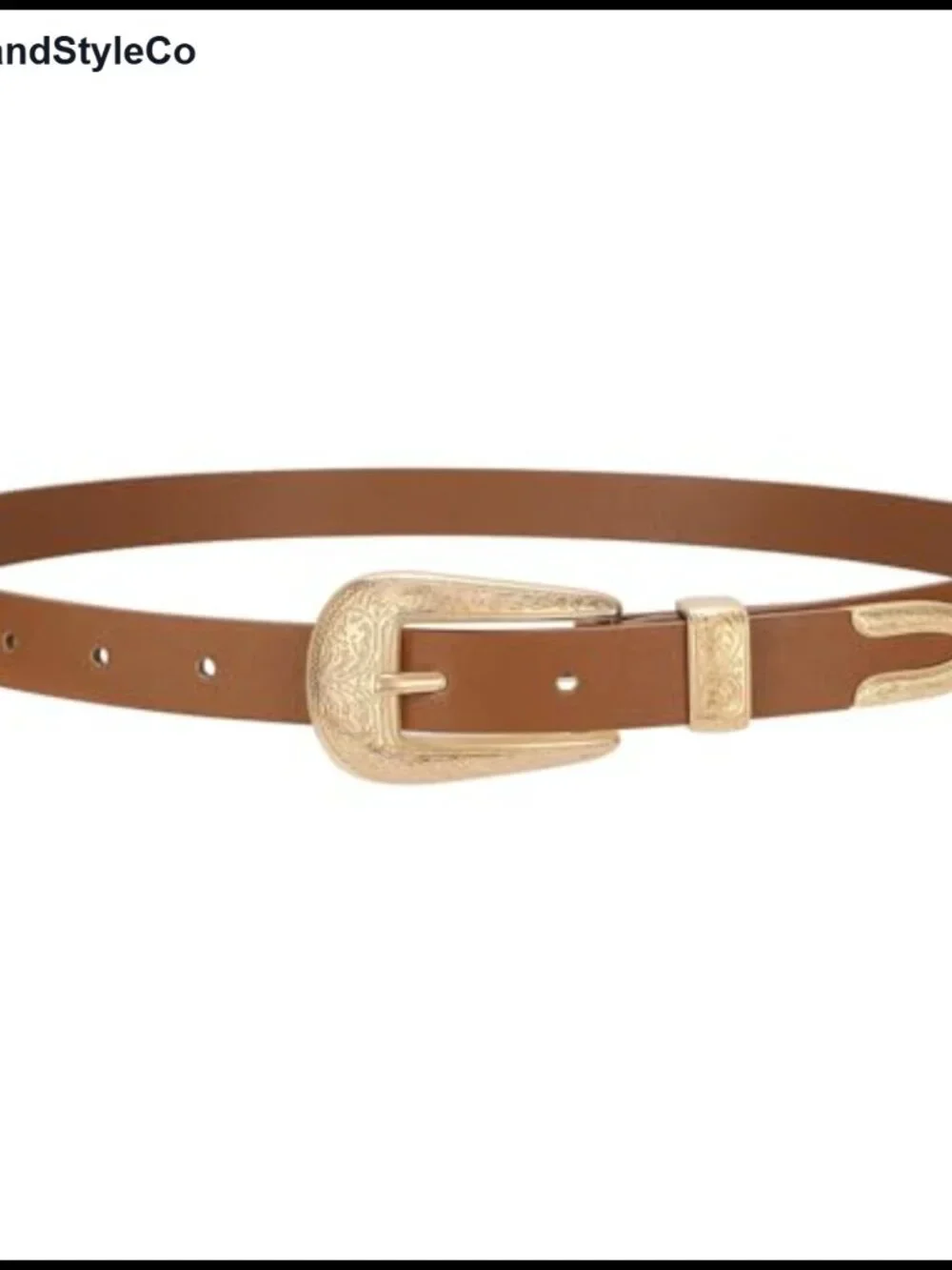 SUOSDEY Western Skinny Belt Women Cowgirl Carved Buckle Vegan Leather